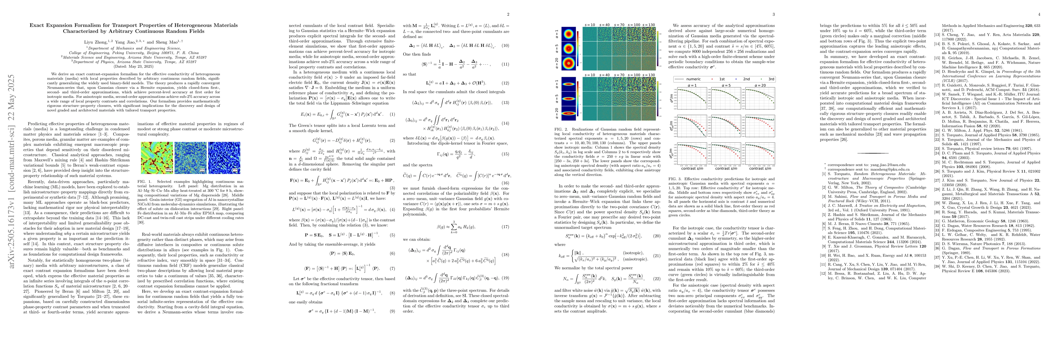 Thumbnail for Exact Expansion Formalism for Transport Properties of Heterogeneous
  Materials Characterized by Arbitrary Continuous Random Fields