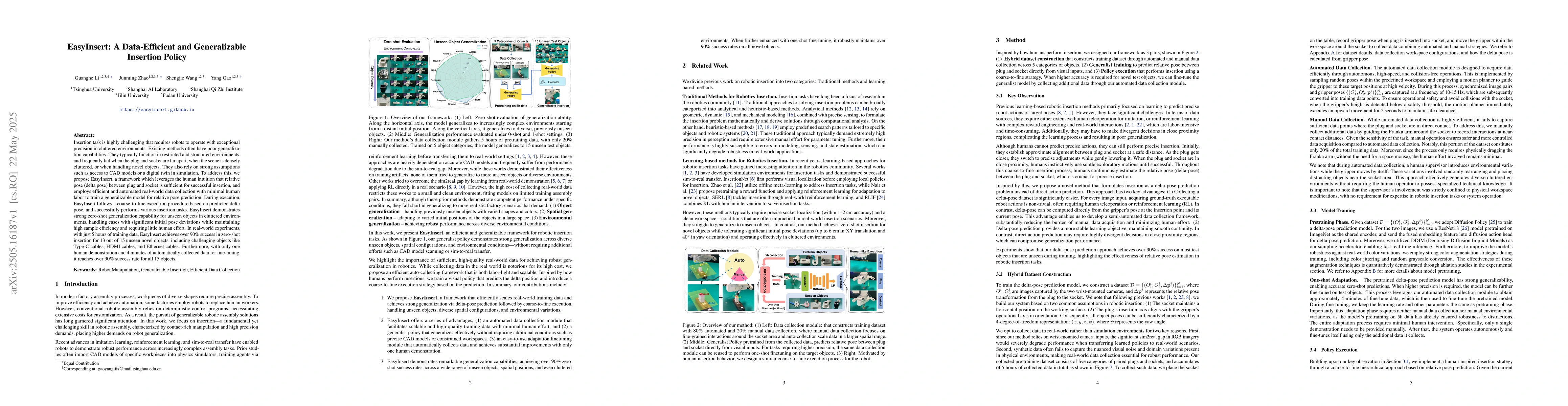 Thumbnail for EasyInsert: A Data-Efficient and Generalizable Insertion Policy