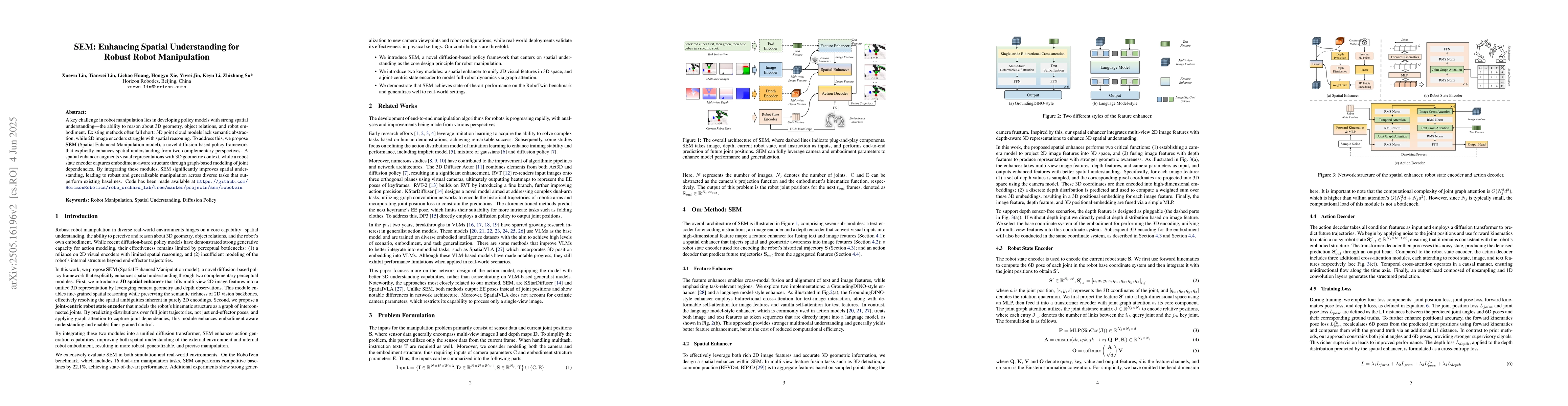 Thumbnail for SEM: Enhancing Spatial Understanding for Robust Robot Manipulation