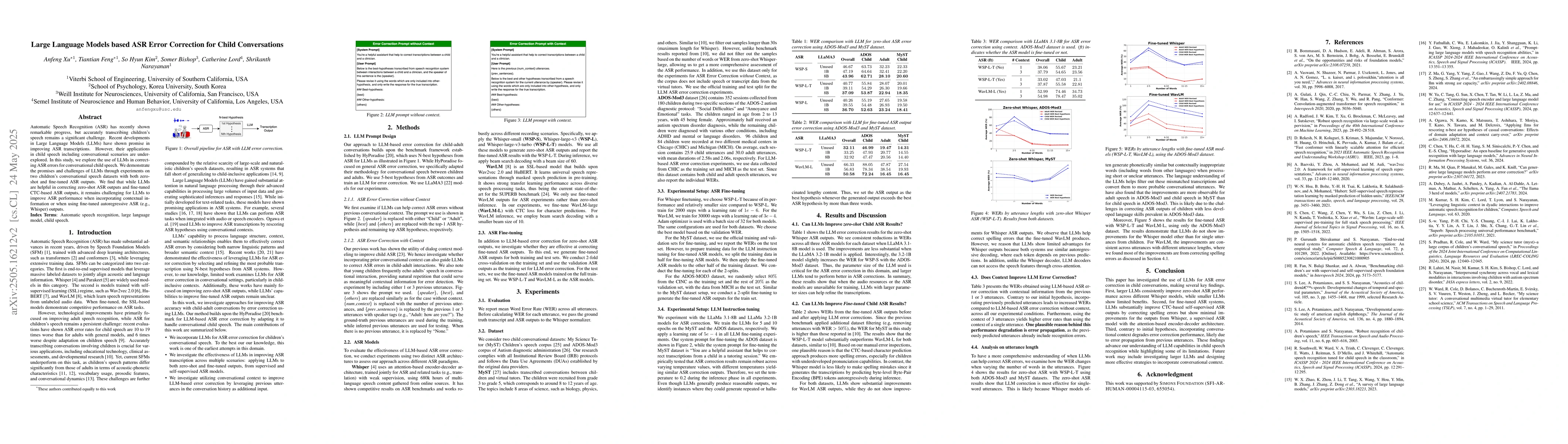 Thumbnail for Large Language Models based ASR Error Correction for Child Conversations