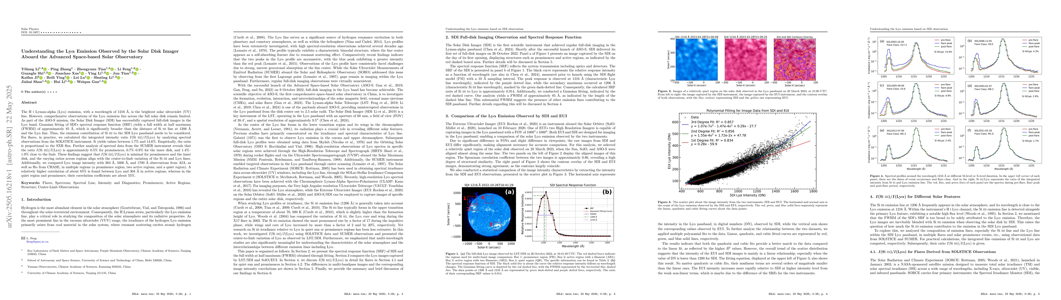 Thumbnail for Understanding the Lyα Emission Observed by the Solar Disk Imager
  Aboard the Advanced Space-based Solar Observatory
