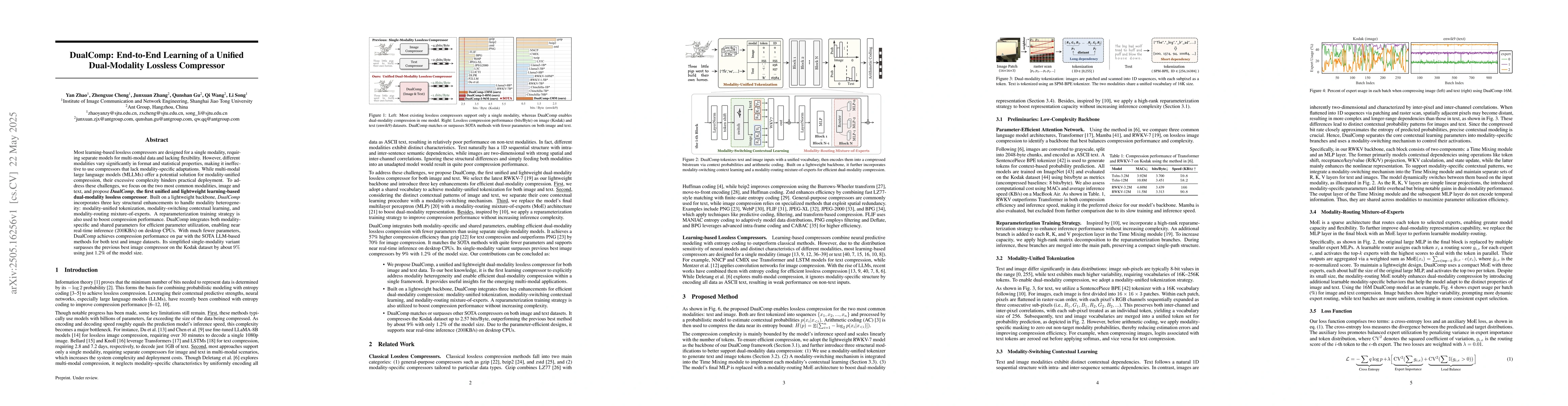 Thumbnail for DualComp: End-to-End Learning of a Unified Dual-Modality Lossless
  Compressor