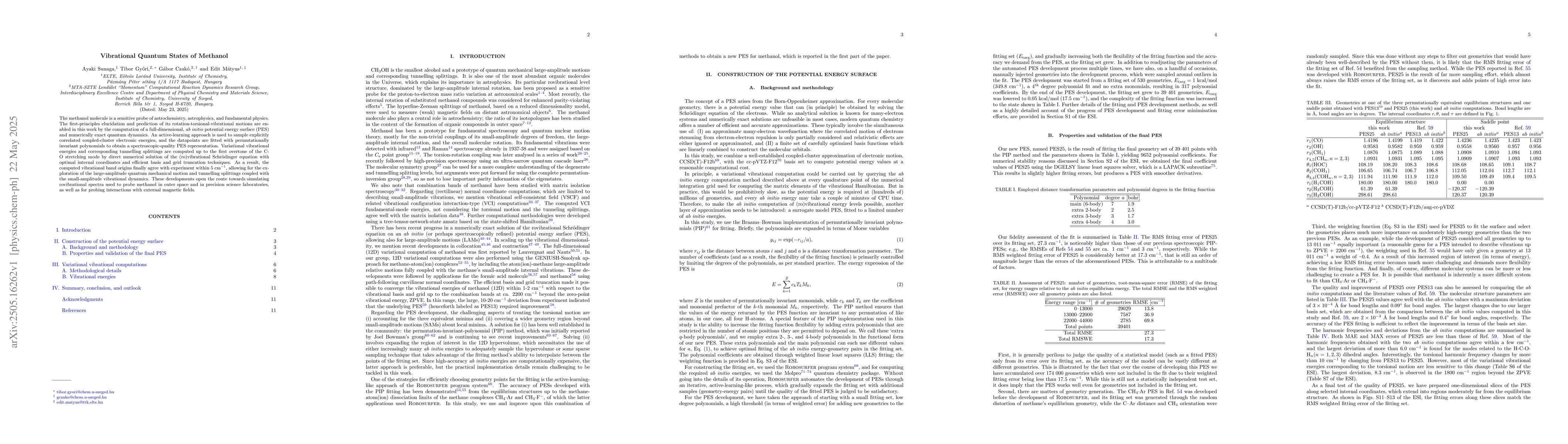 Thumbnail for Vibrational Quantum States of Methanol
