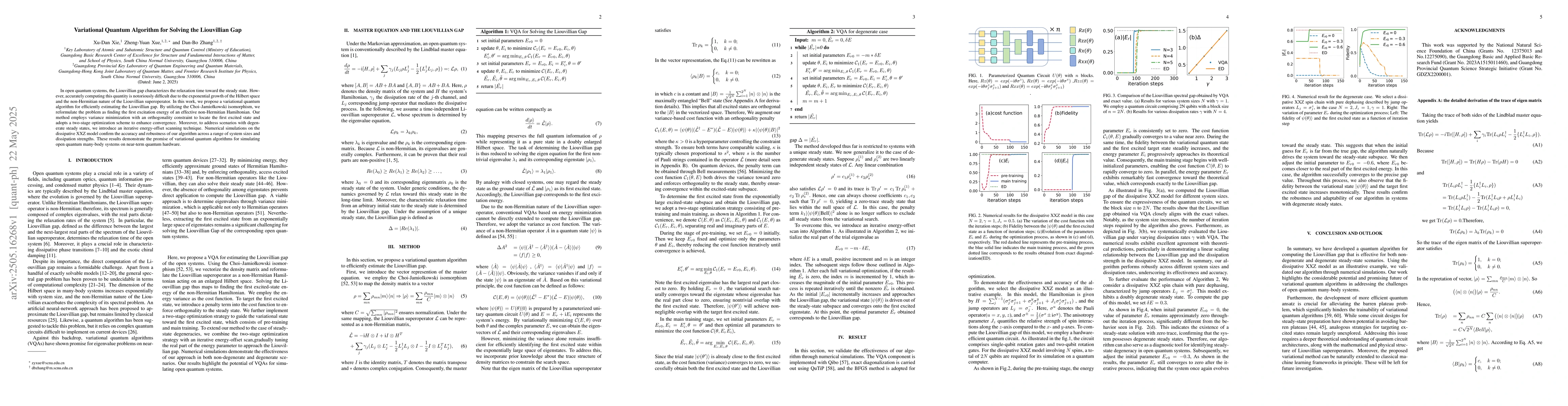 Thumbnail for Variational Quantum Algorithm for Solving the Liouvillian Gap