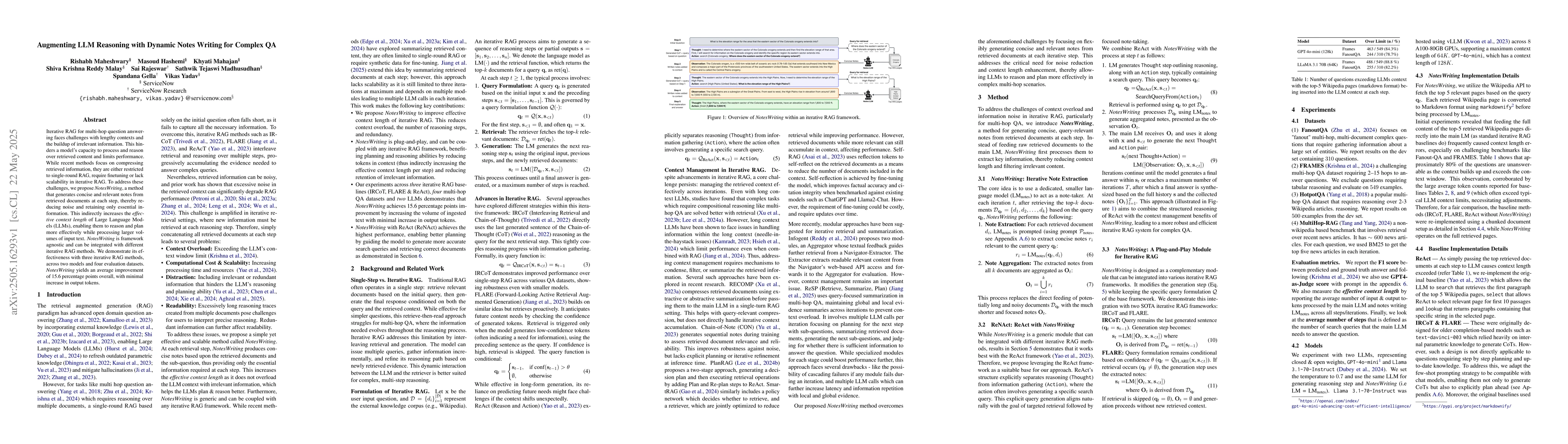 Thumbnail for Augmenting LLM Reasoning with Dynamic Notes Writing for Complex QA
