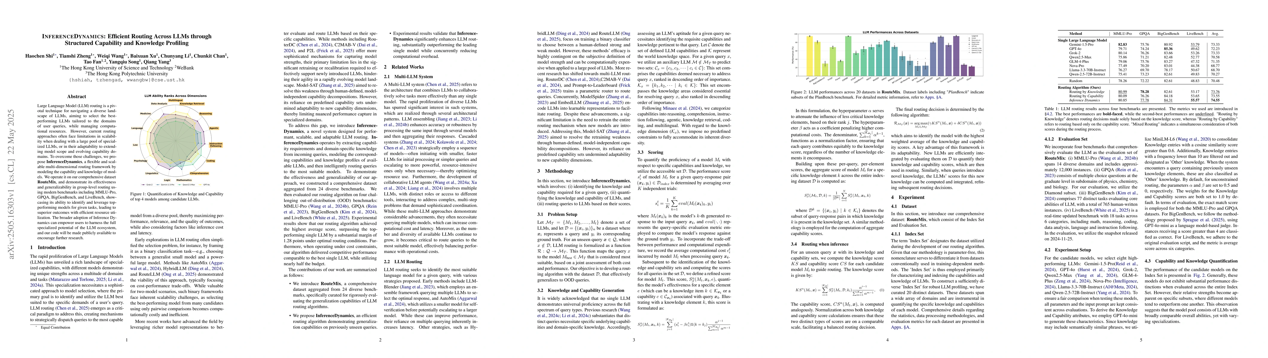 Thumbnail for INFERENCEDYNAMICS: Efficient Routing Across LLMs through Structured
  Capability and Knowledge Profiling