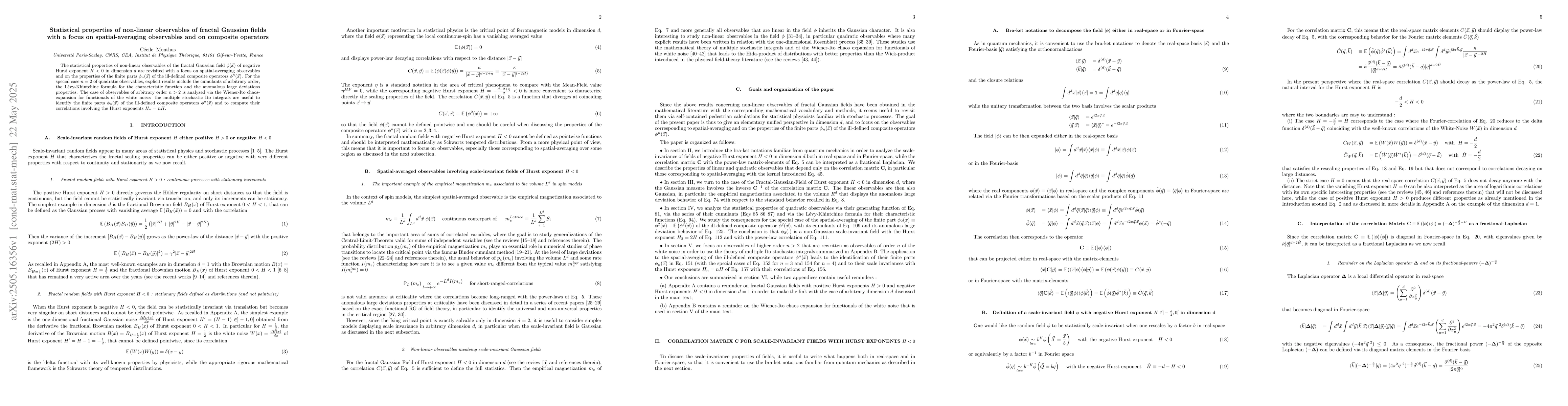 Thumbnail for Statistical properties of non-linear observables of fractal Gaussian
  fields with a focus on spatial-averaging observables and on composite
  operators