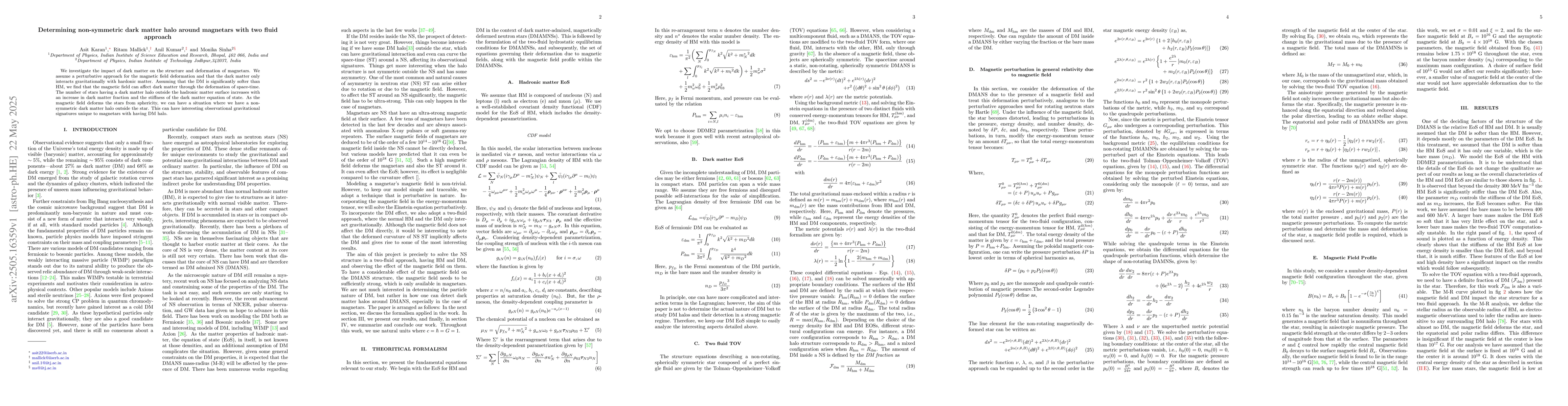 Thumbnail for Determining non-symmetric dark matter halo around magnetars with two
  fluid approach