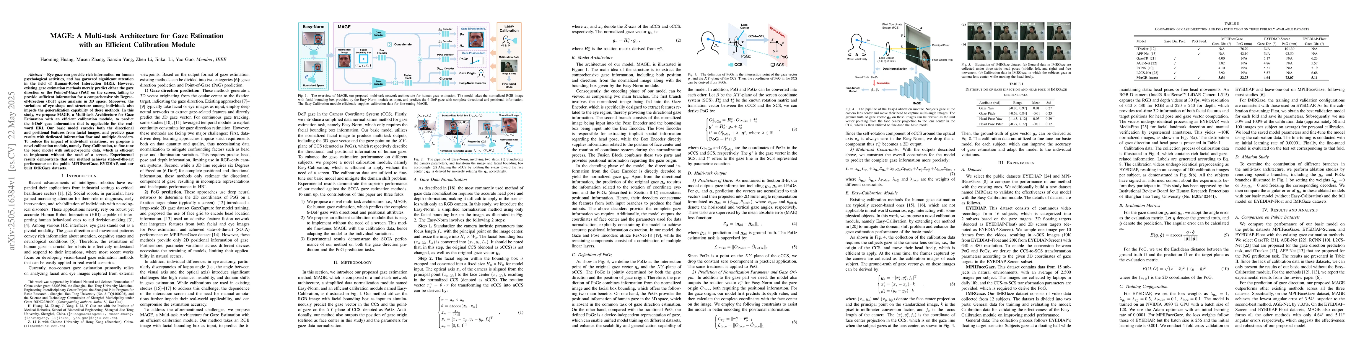 Thumbnail for MAGE: A Multi-task Architecture for Gaze Estimation with an Efficient
  Calibration Module