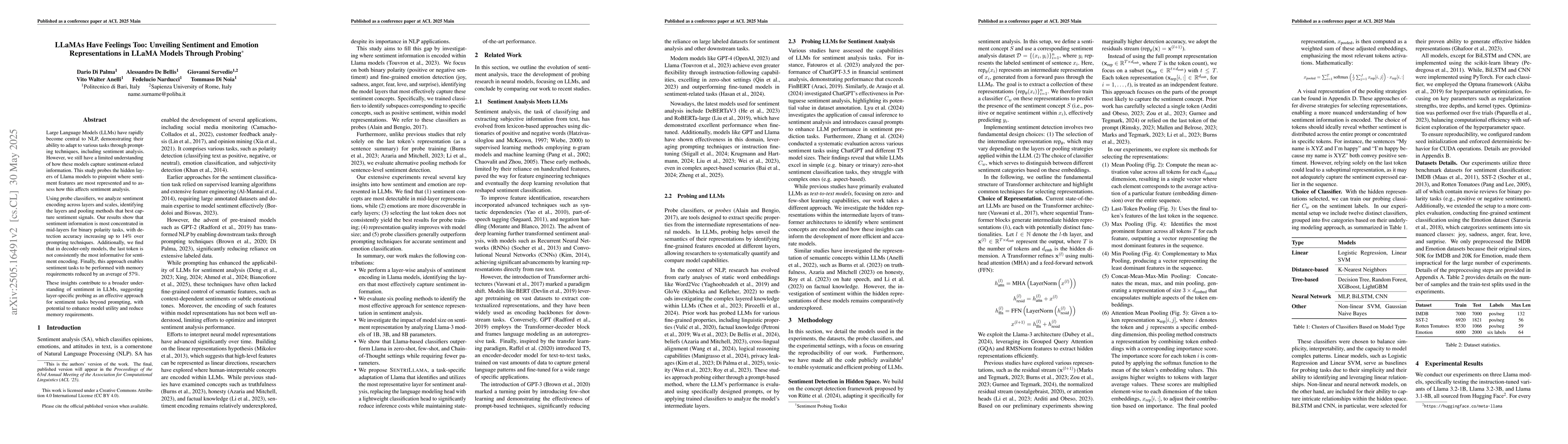 Thumbnail for LLaMAs Have Feelings Too: Unveiling Sentiment and Emotion
  Representations in LLaMA Models Through Probing