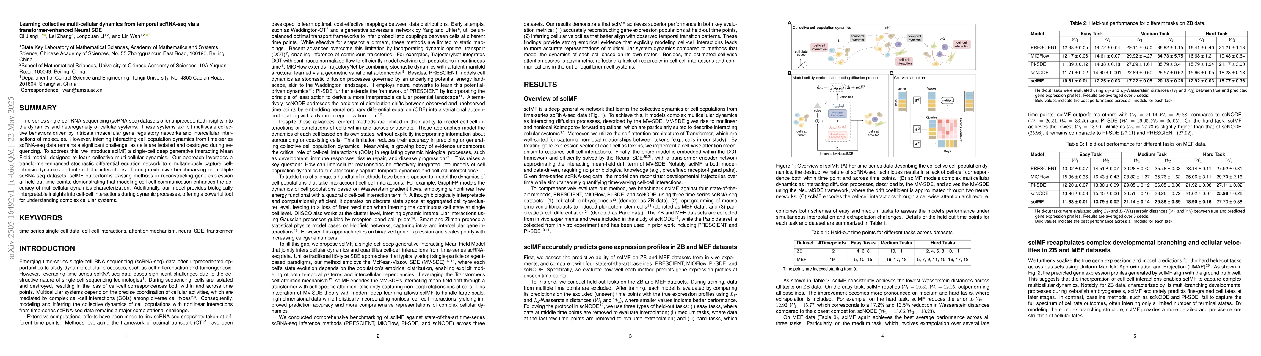 Thumbnail for Learning collective multi-cellular dynamics from temporal scRNA-seq via
  a transformer-enhanced Neural SDE