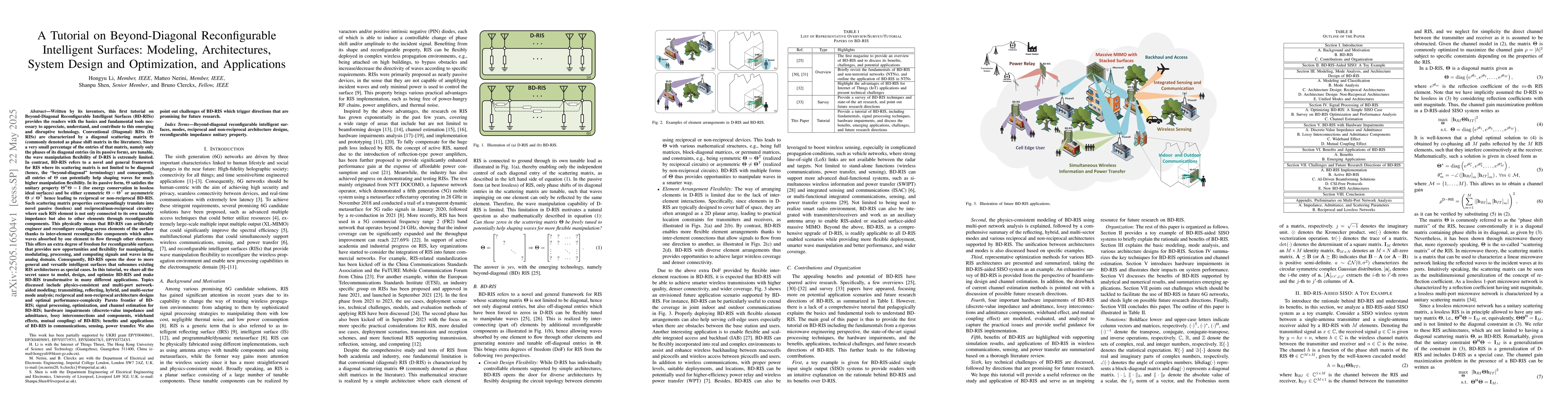 Thumbnail for A Tutorial on Beyond-Diagonal Reconfigurable Intelligent Surfaces:
  Modeling, Architectures, System Design and Optimization, and Applications