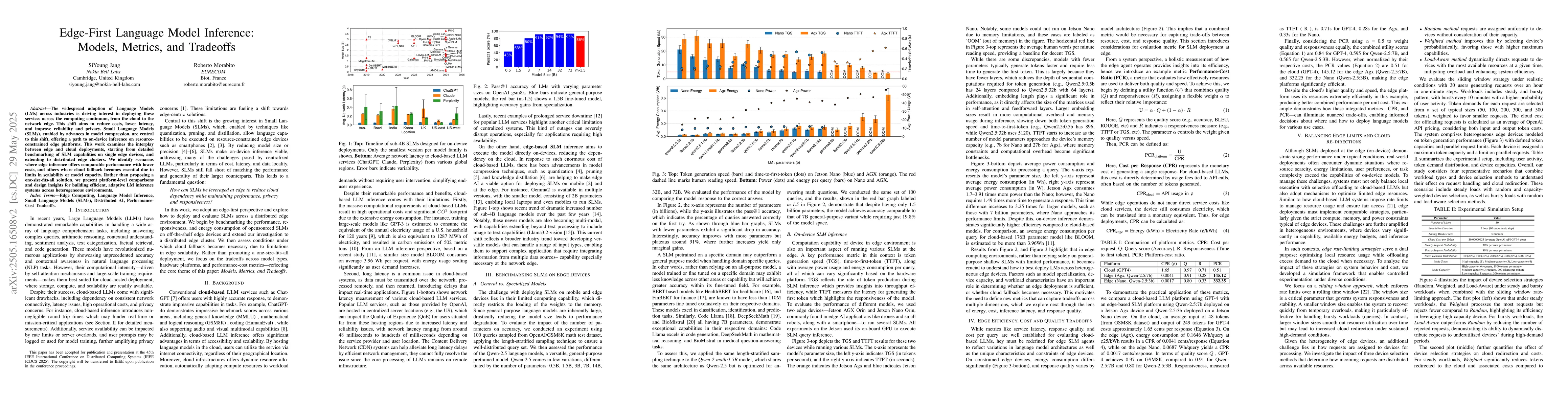 Thumbnail for Edge-First Language Model Inference: Models, Metrics, and Tradeoffs