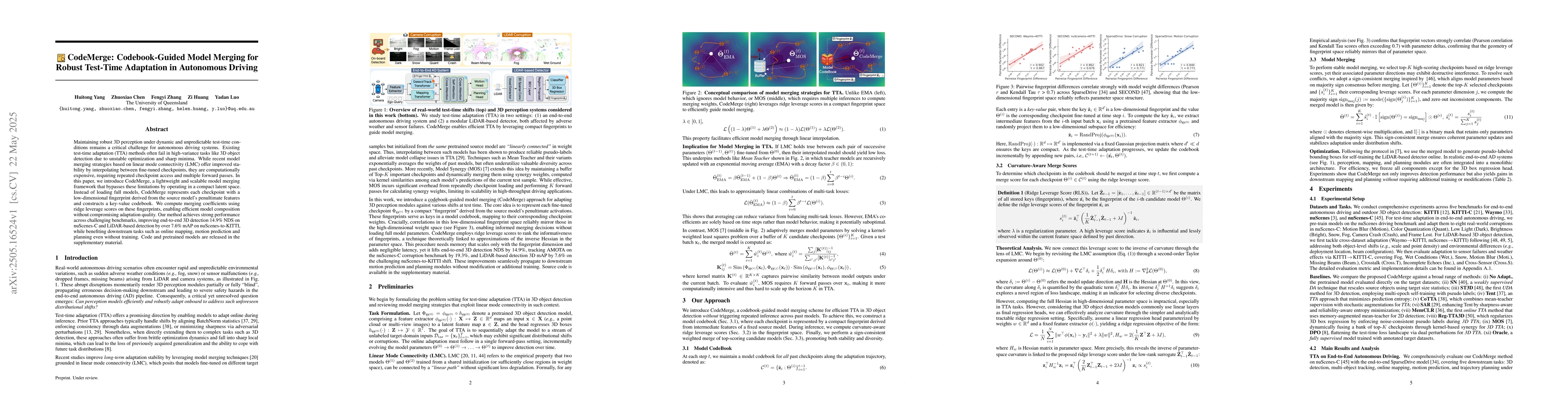 Thumbnail for CodeMerge: Codebook-Guided Model Merging for Robust Test-Time Adaptation
  in Autonomous Driving