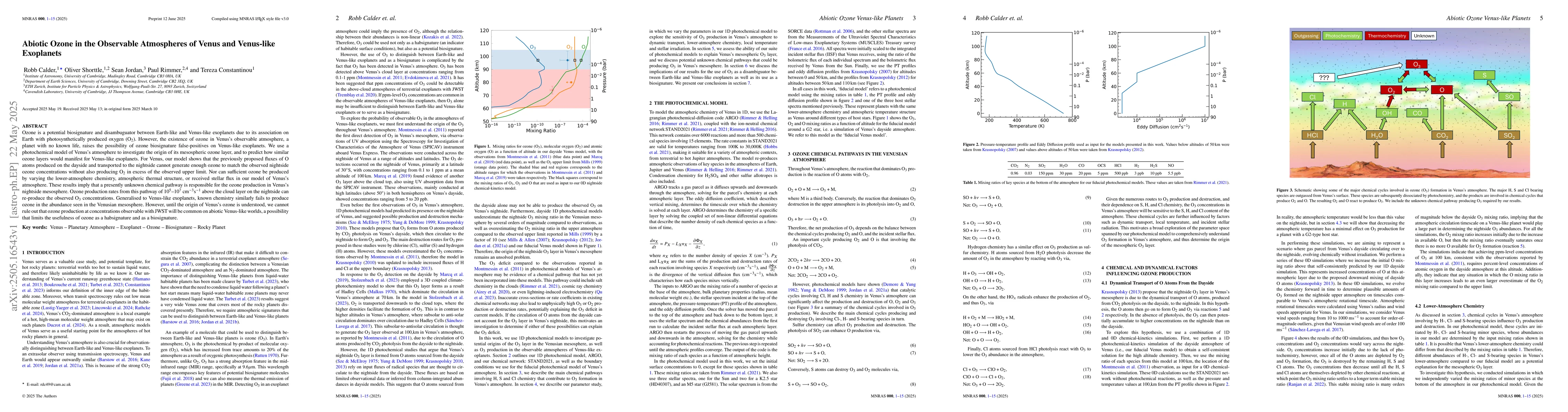 Thumbnail for Abiotic Ozone in the Observable Atmospheres of Venus and Venus-like
  Exoplanets