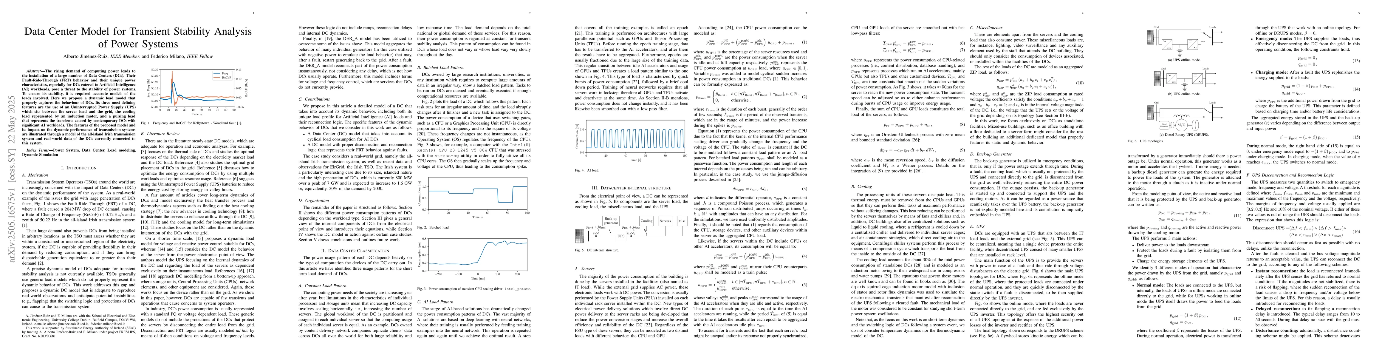Thumbnail for Data Center Model for Transient Stability Analysis of Power Systems