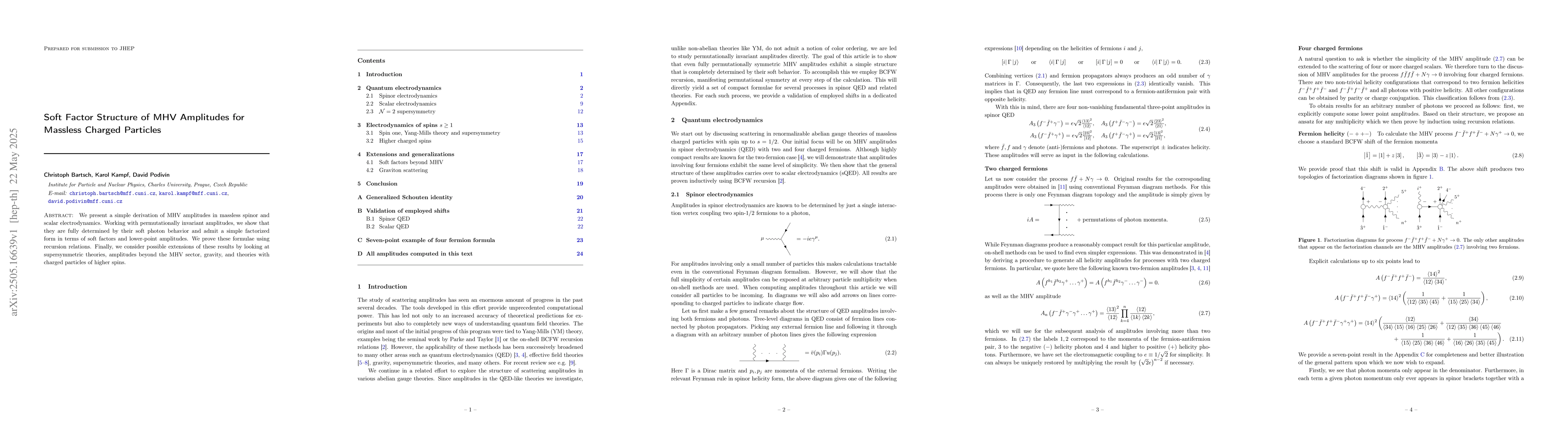 Thumbnail for Soft Factor Structure of MHV Amplitudes for Massless Charged Particles
