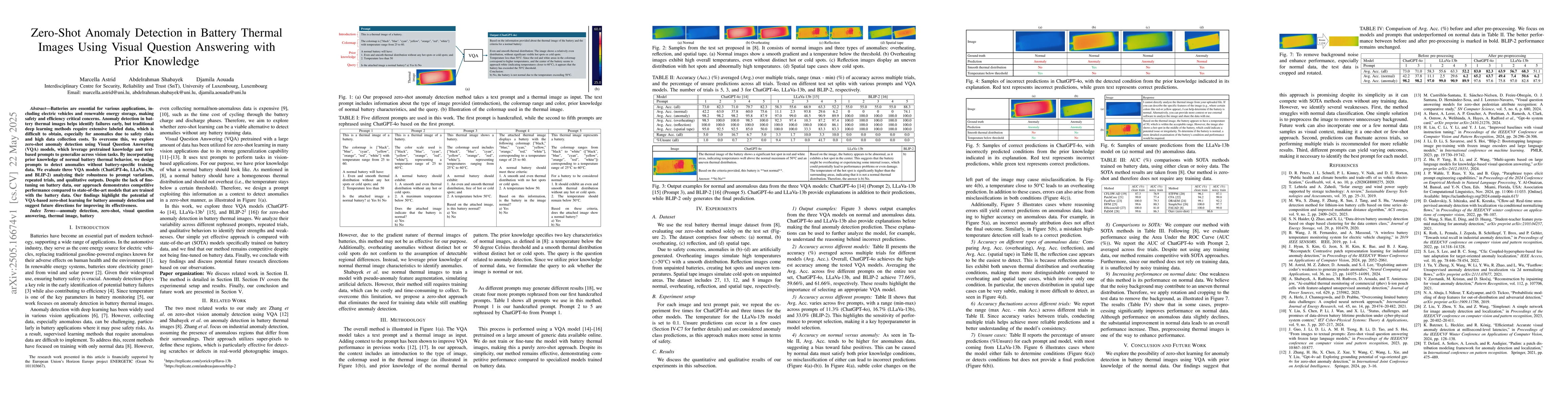 Thumbnail for Zero-Shot Anomaly Detection in Battery Thermal Images Using Visual
  Question Answering with Prior Knowledge