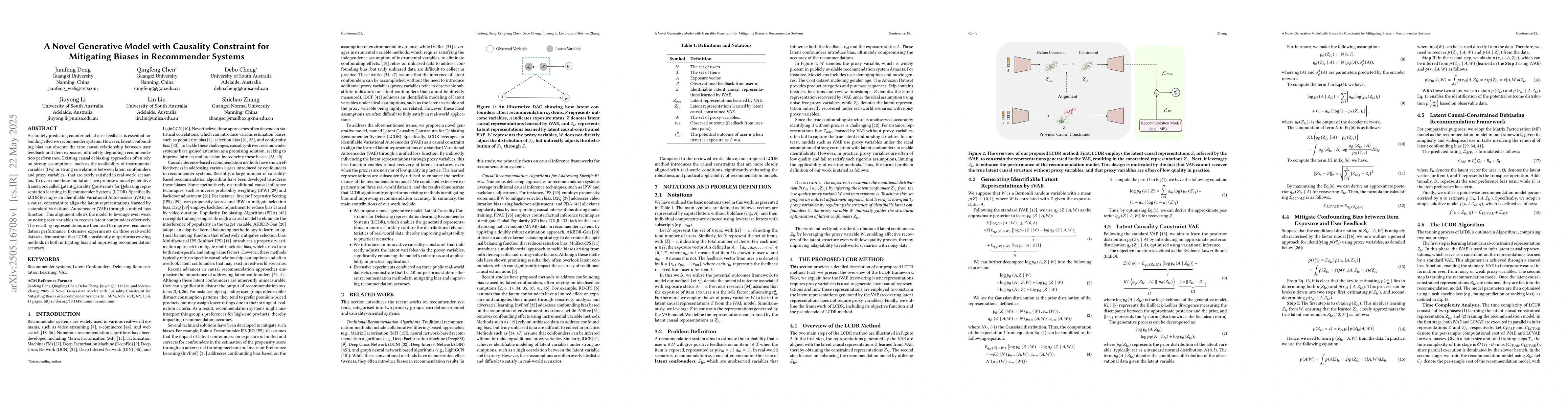 Thumbnail for A Novel Generative Model with Causality Constraint for Mitigating Biases
  in Recommender Systems