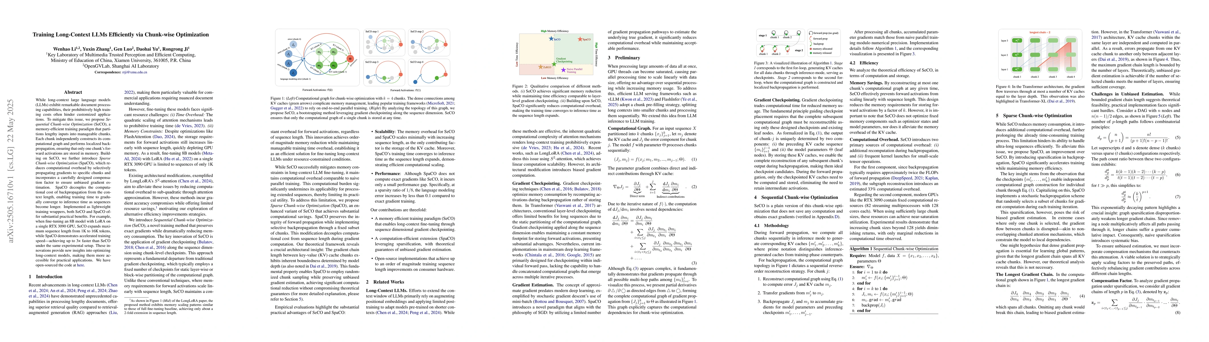Thumbnail for Training Long-Context LLMs Efficiently via Chunk-wise Optimization