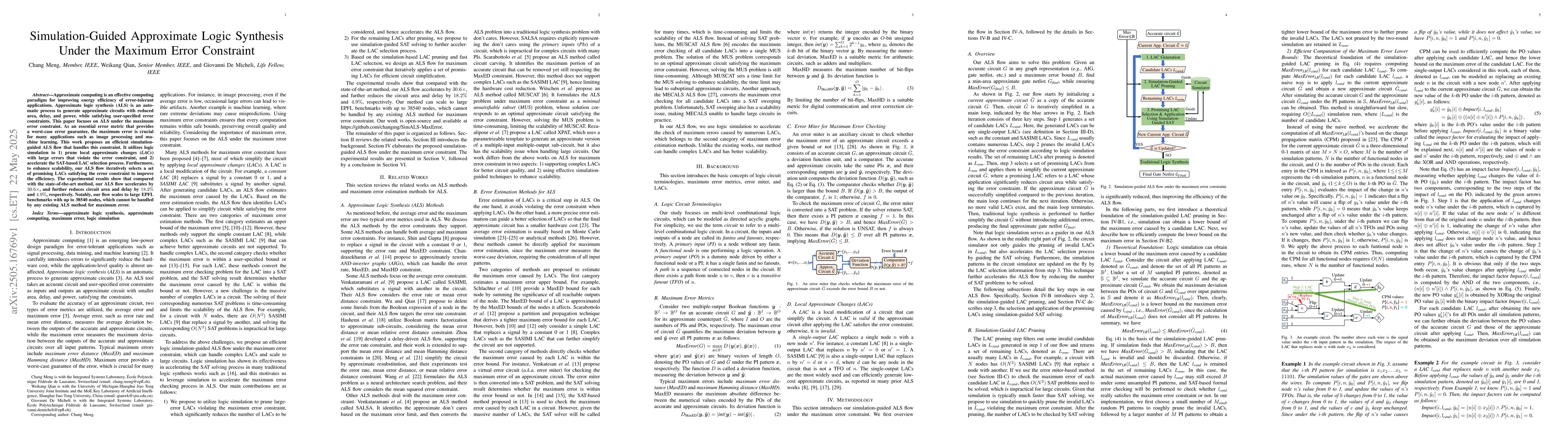 Thumbnail for Simulation-Guided Approximate Logic Synthesis Under the Maximum Error
  Constraint
