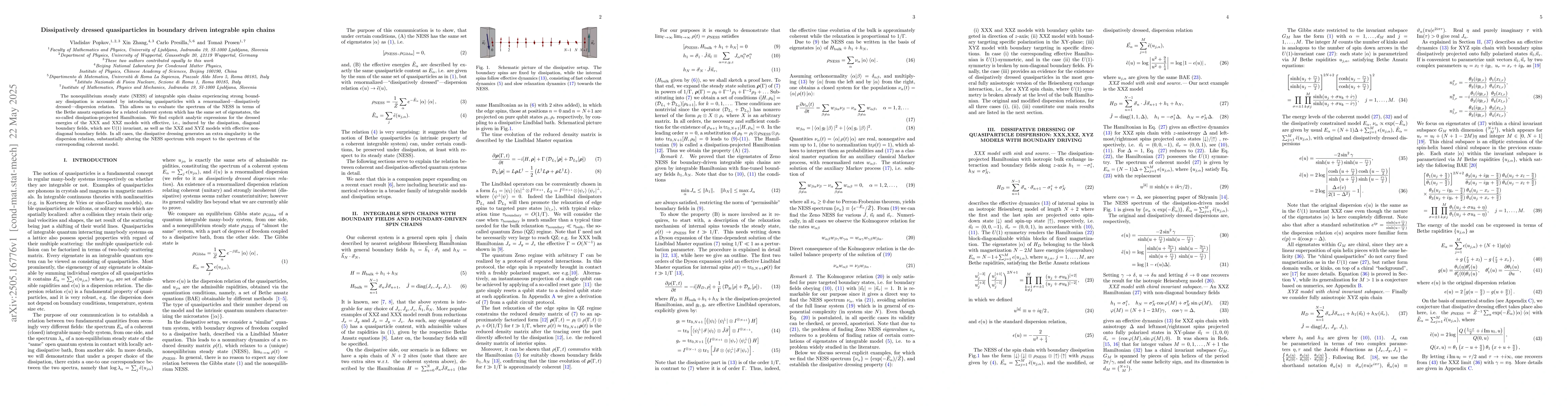 Thumbnail for Dissipatively dressed quasiparticles in boundary driven integrable spin
  chains