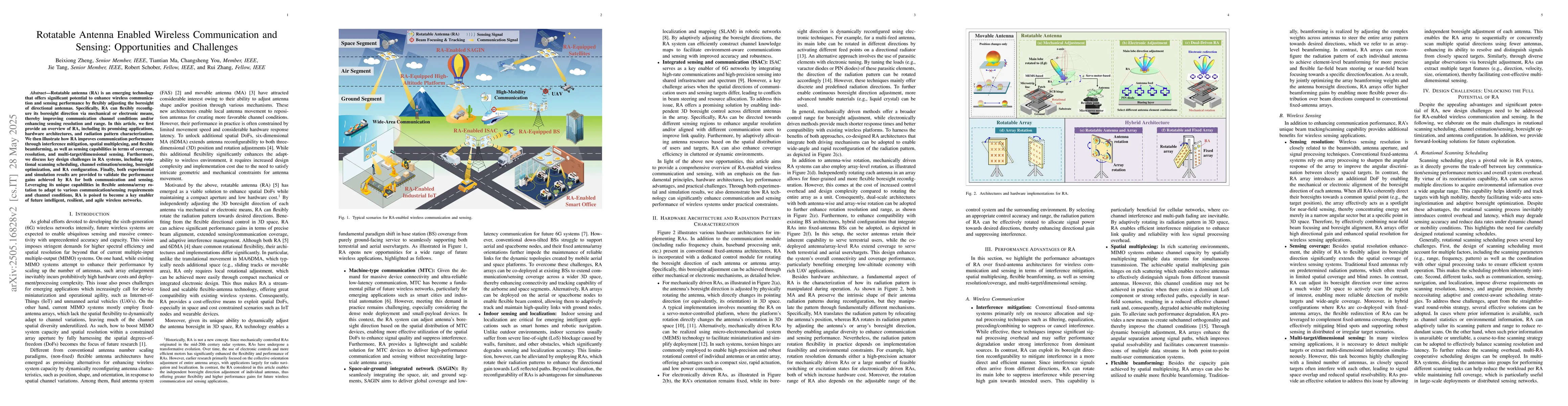 Thumbnail for Rotatable Antenna Enabled Wireless Communication and Sensing:
  Opportunities and Challenges