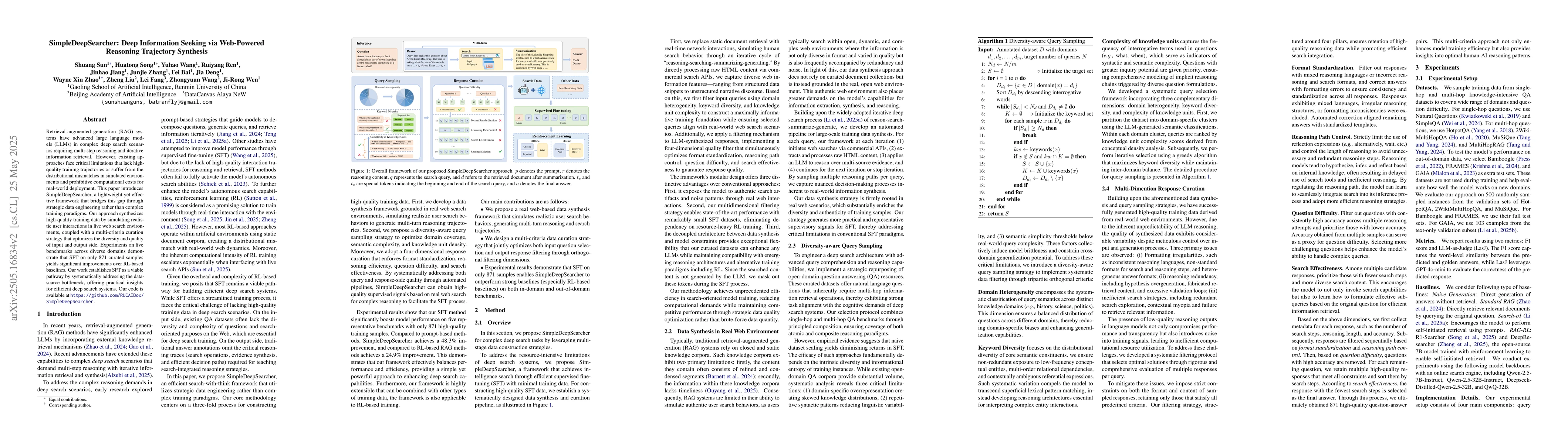 Thumbnail for SimpleDeepSearcher: Deep Information Seeking via Web-Powered Reasoning
  Trajectory Synthesis