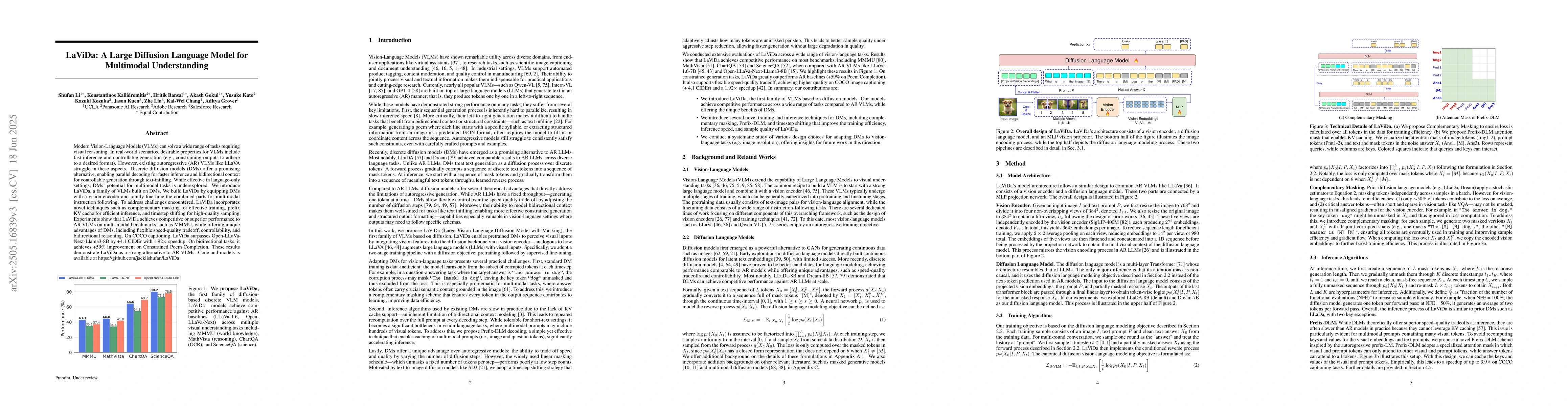 Thumbnail for LaViDa: A Large Diffusion Language Model for Multimodal Understanding