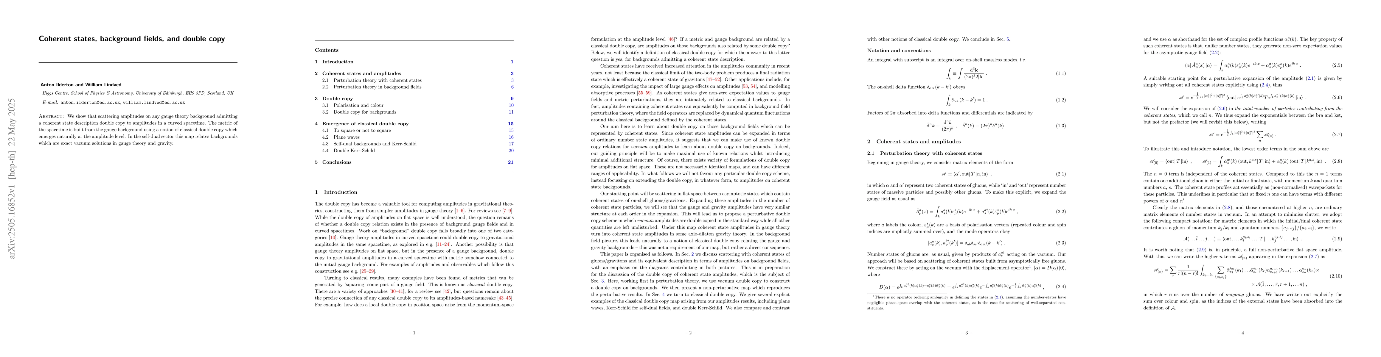 Thumbnail for Coherent states, background fields, and double copy