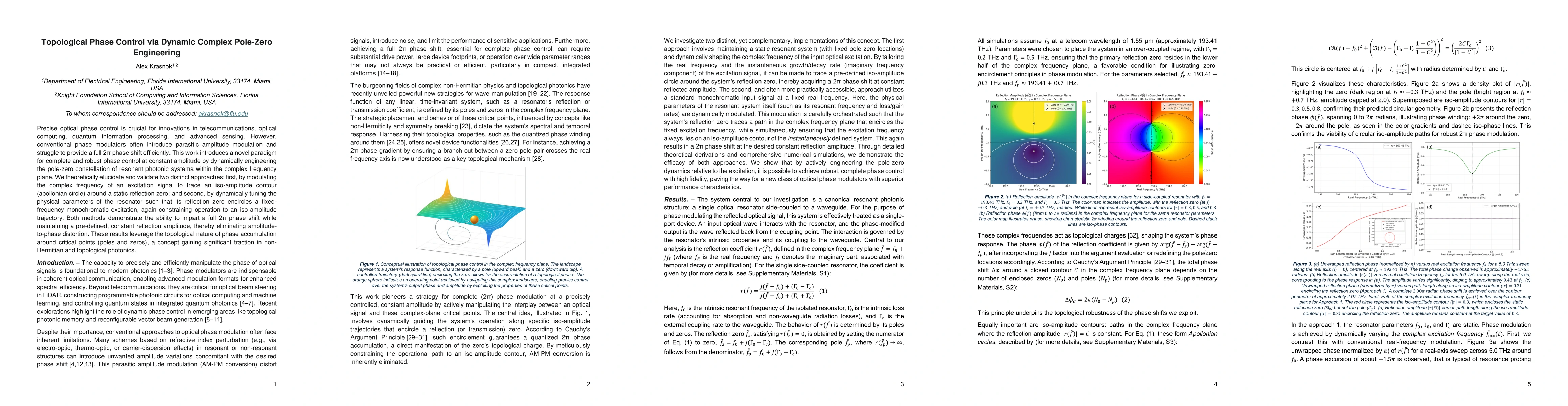 Thumbnail for Topological Phase Control via Dynamic Complex Pole-Zero Engineering