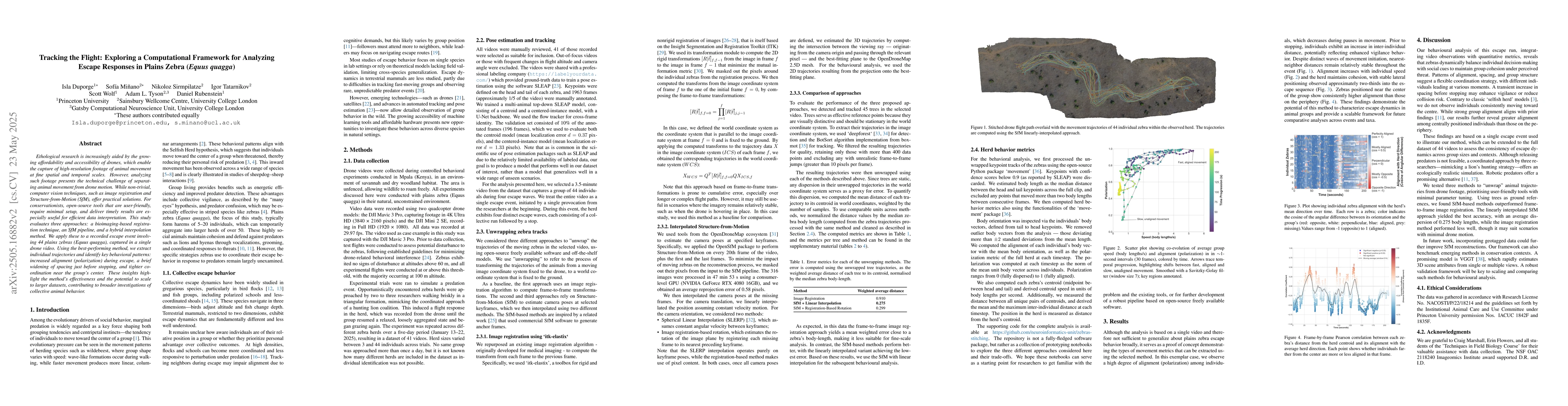 Thumbnail for Tracking the Flight: Exploring a Computational Framework for Analyzing
  Escape Responses in Plains Zebra (Equus quagga)