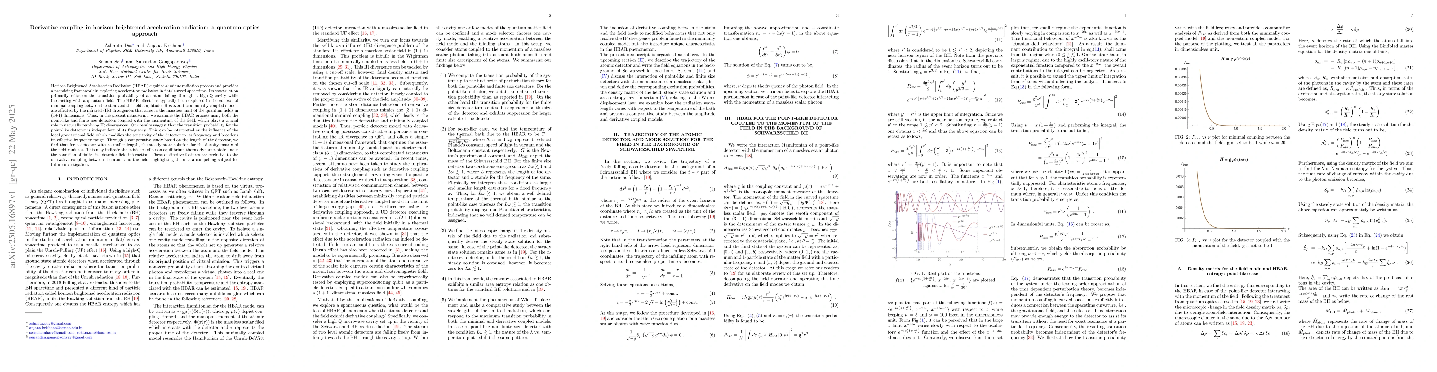 Thumbnail for Derivative coupling in horizon brightened acceleration radiation: a
  quantum optics approach