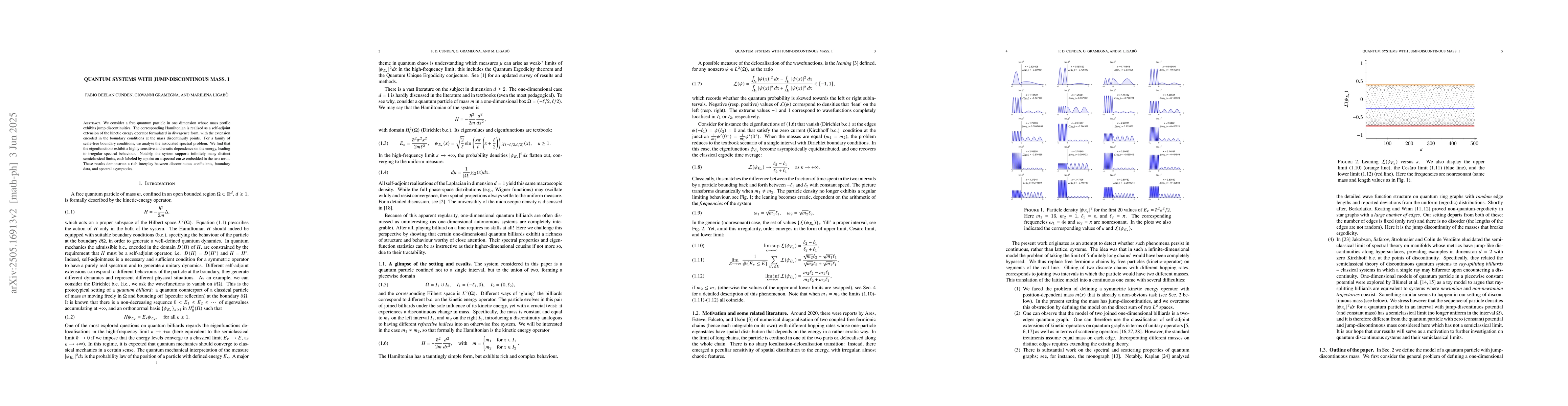 Thumbnail for Quantum Systems with jump-discontinuous mass. I