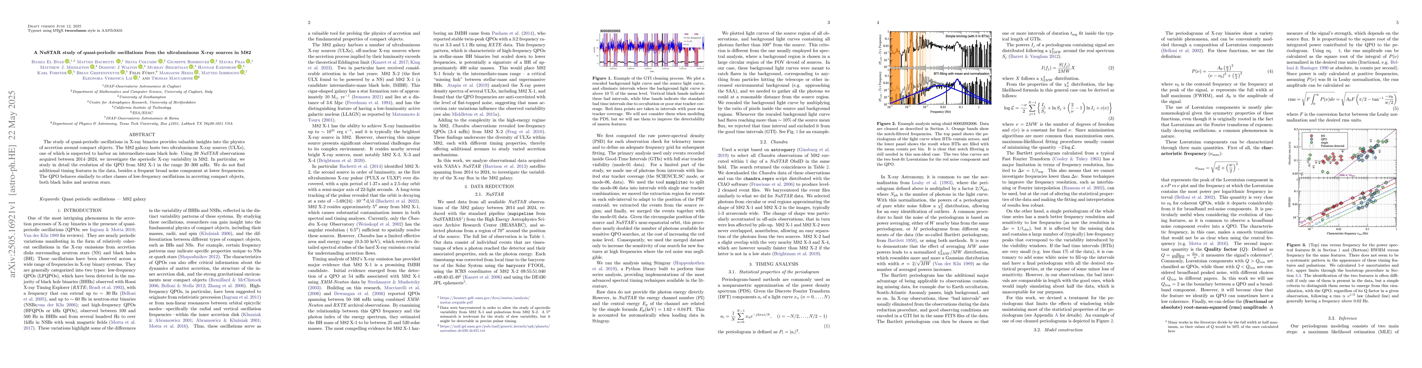 Thumbnail for A NuSTAR study of quasi-periodic oscillations from the ultraluminous
  X-ray sources in M82