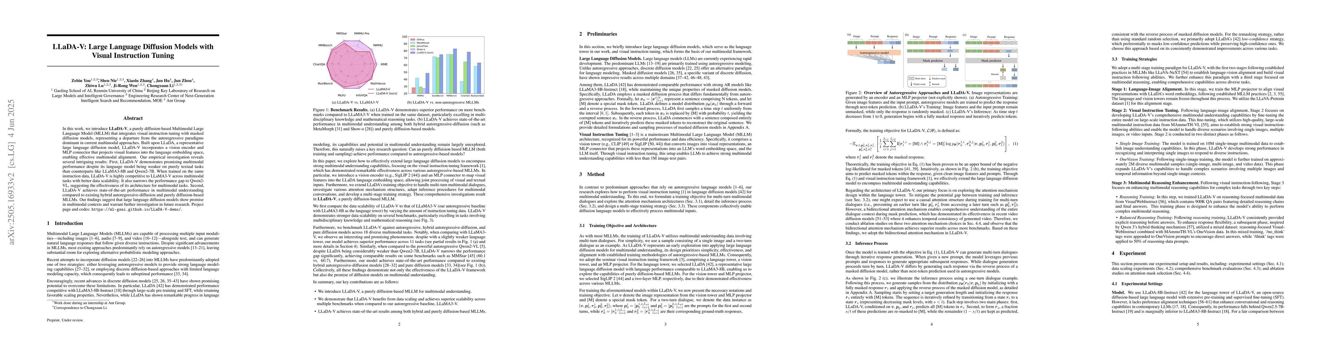 Thumbnail for LLaDA-V: Large Language Diffusion Models with Visual Instruction Tuning