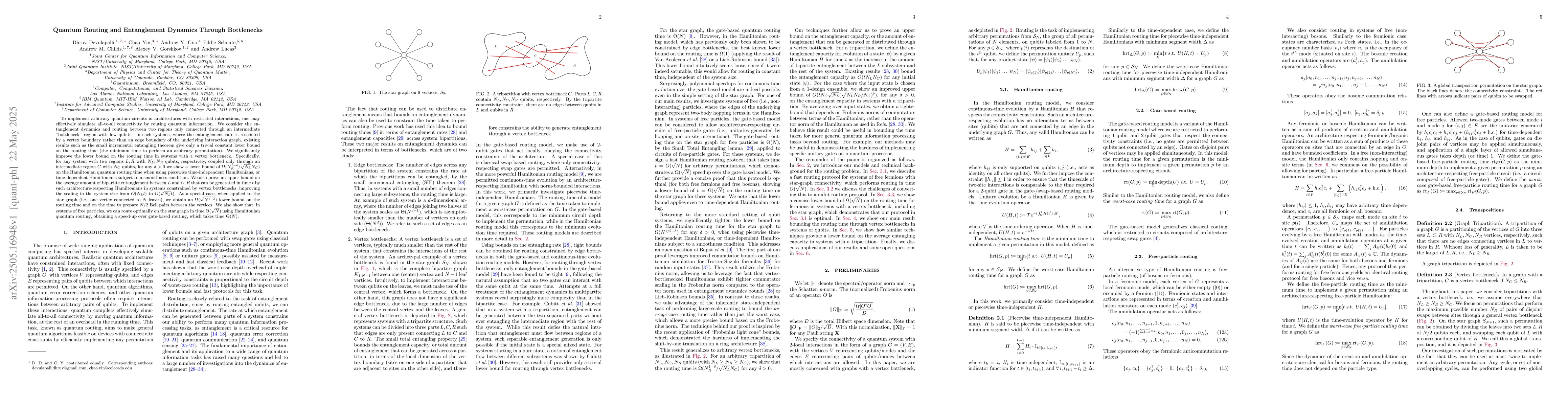 Thumbnail for Quantum Routing and Entanglement Dynamics Through Bottlenecks