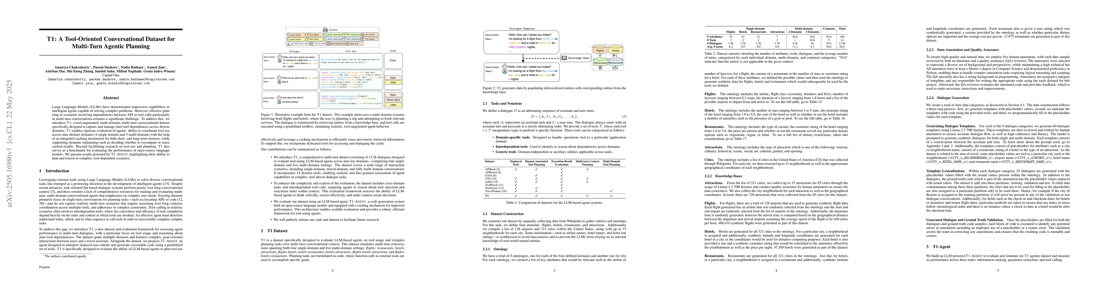 Thumbnail for T1: A Tool-Oriented Conversational Dataset for Multi-Turn Agentic
  Planning