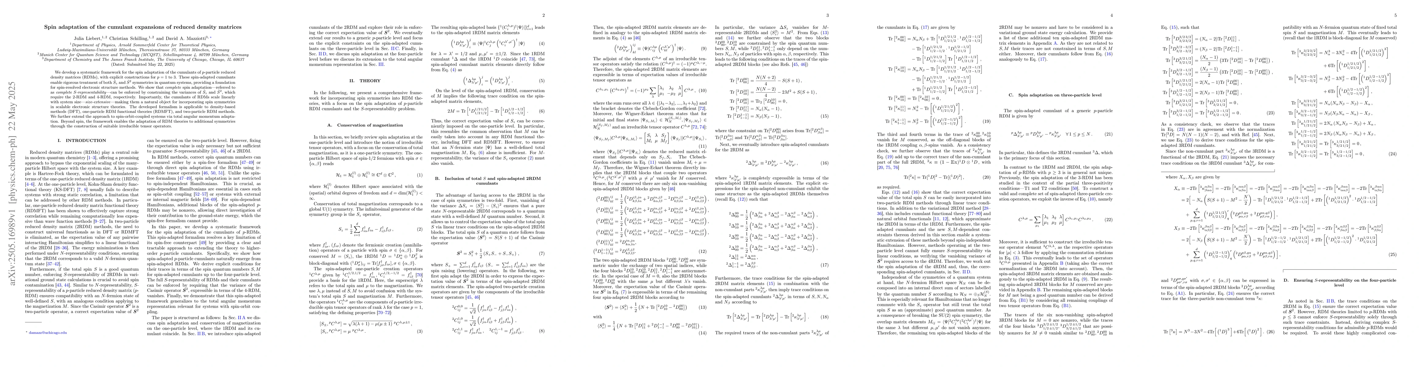 Thumbnail for Spin adaptation of the cumulant expansions of reduced density matrices