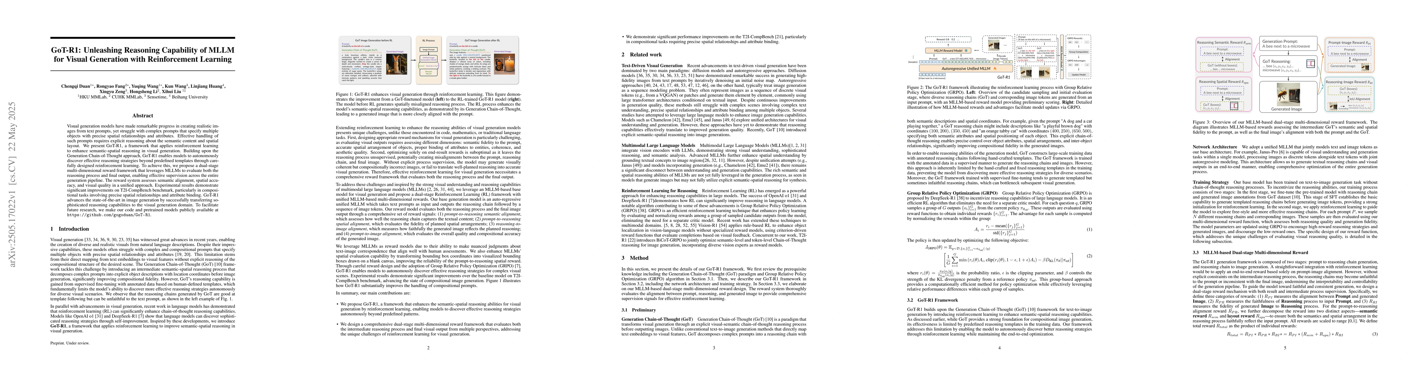 Thumbnail for GoT-R1: Unleashing Reasoning Capability of MLLM for Visual Generation
  with Reinforcement Learning