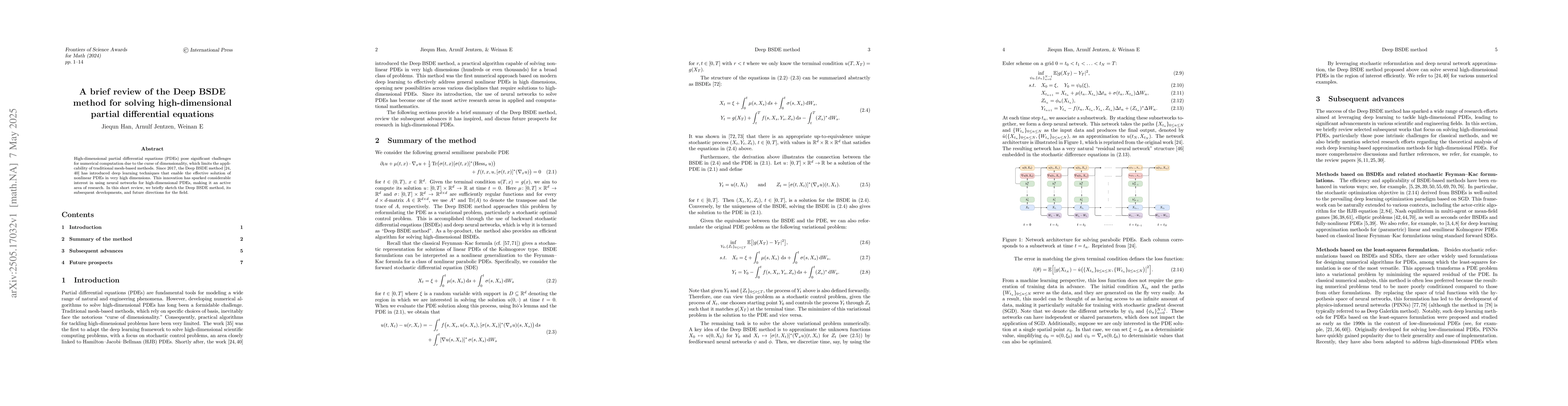 Thumbnail for A brief review of the Deep BSDE method for solving high-dimensional
  partial differential equations