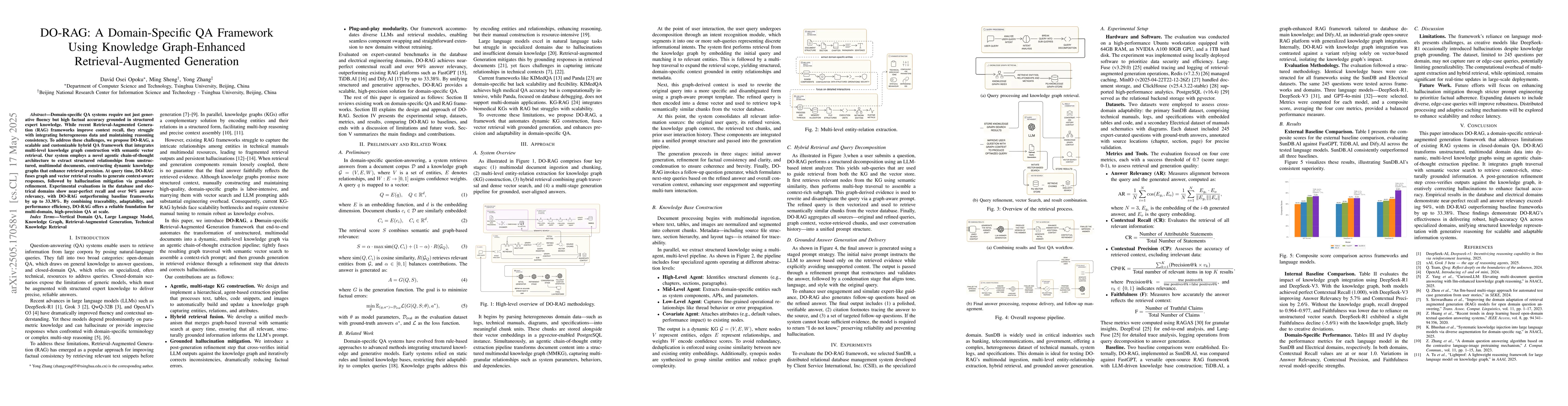 Thumbnail for DO-RAG: A Domain-Specific QA Framework Using Knowledge Graph-Enhanced
  Retrieval-Augmented Generation