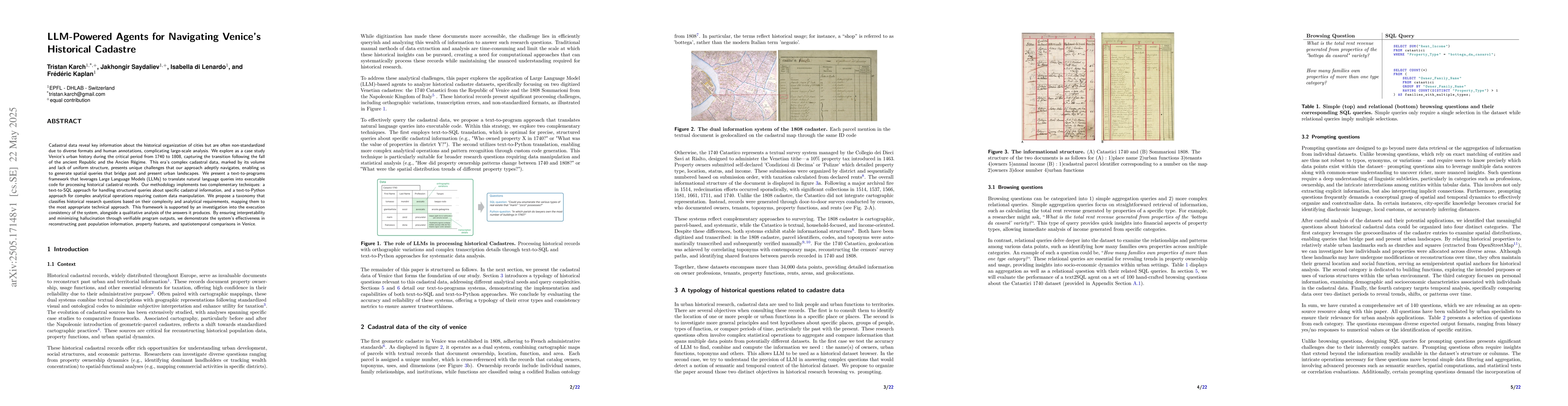 Thumbnail for LLM-Powered Agents for Navigating Venice's Historical Cadastre