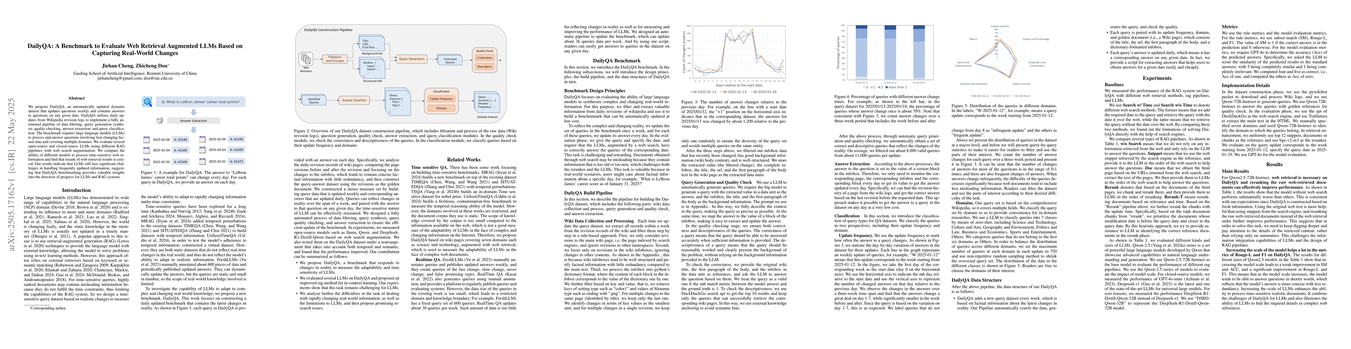 Thumbnail for DailyQA: A Benchmark to Evaluate Web Retrieval Augmented LLMs Based on
  Capturing Real-World Changes
