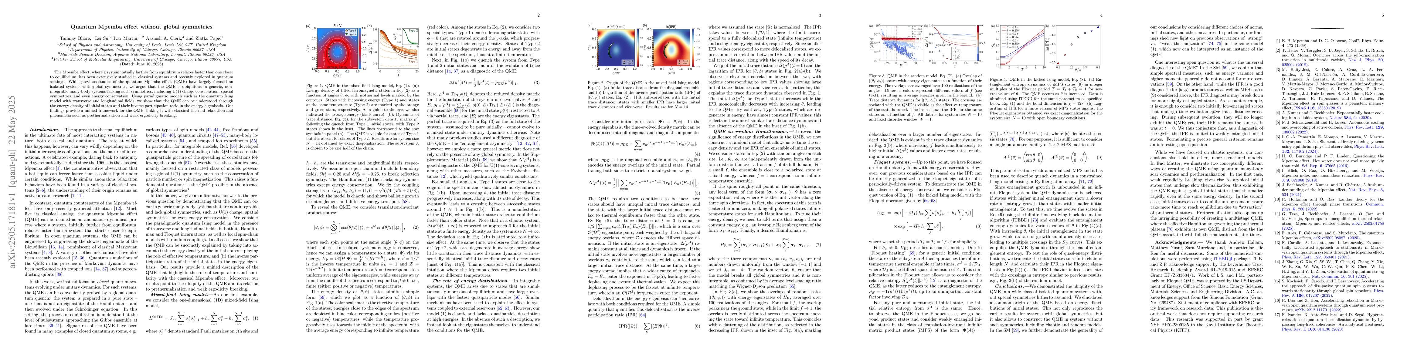 Thumbnail for Quantum Mpemba effect without global symmetries