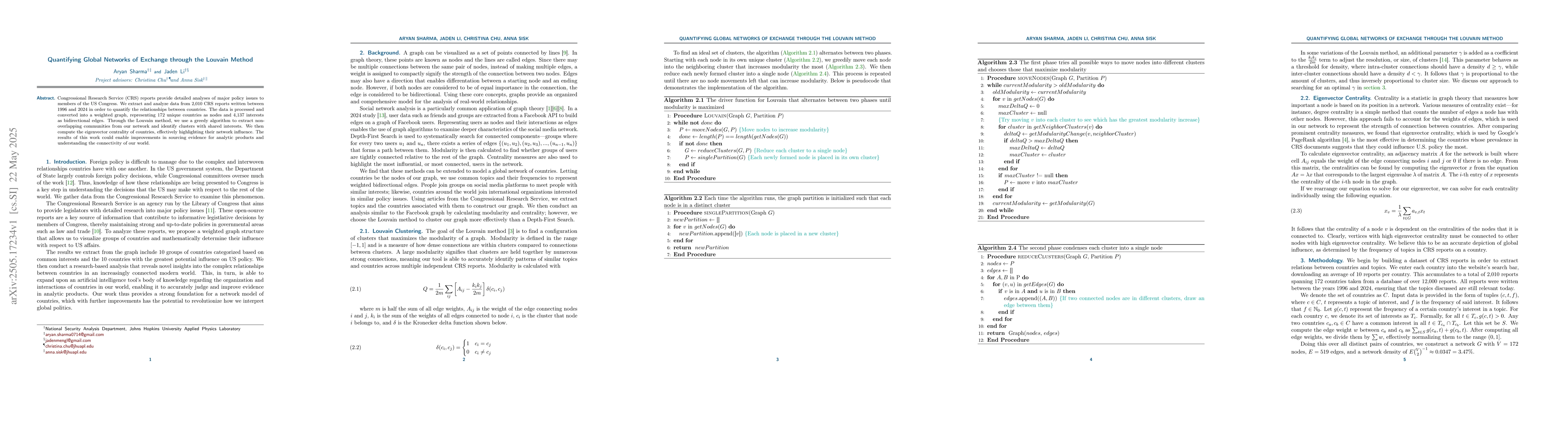 Thumbnail for Quantifying Global Networks of Exchange through the Louvain Method