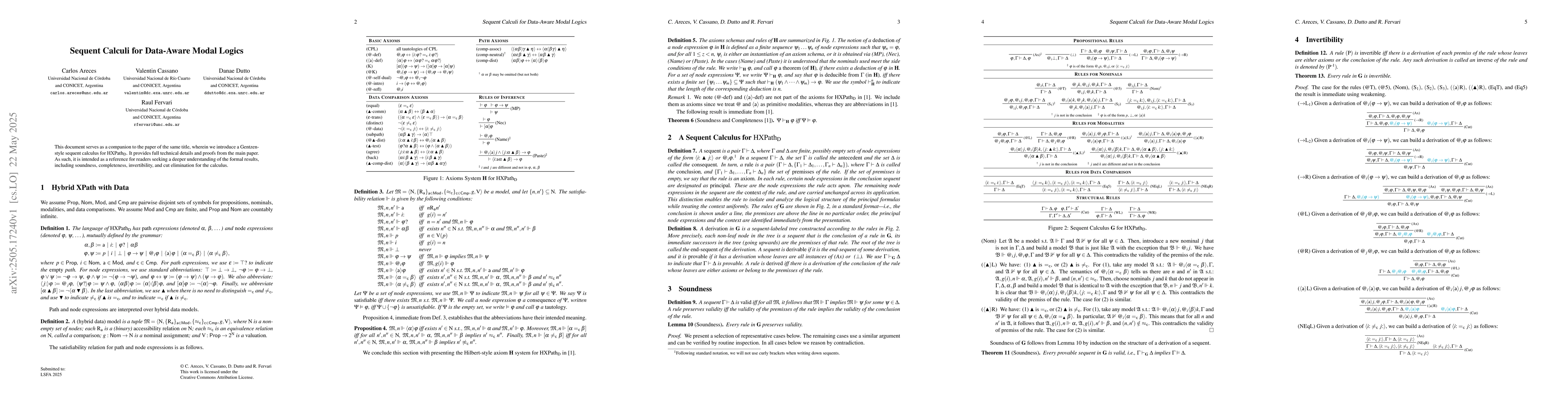Thumbnail for Sequent Calculi for Data-Aware Modal Logics
