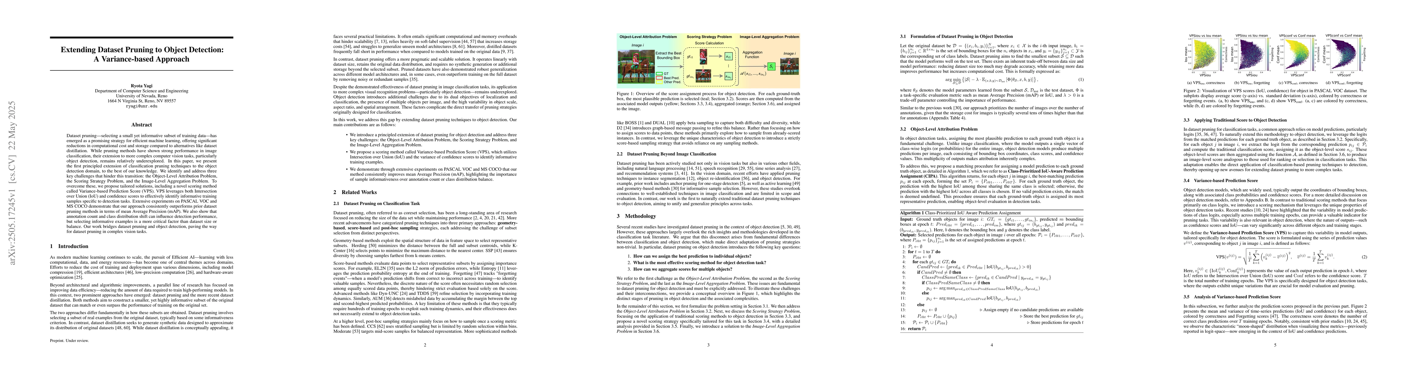 Thumbnail for Extending Dataset Pruning to Object Detection: A Variance-based Approach