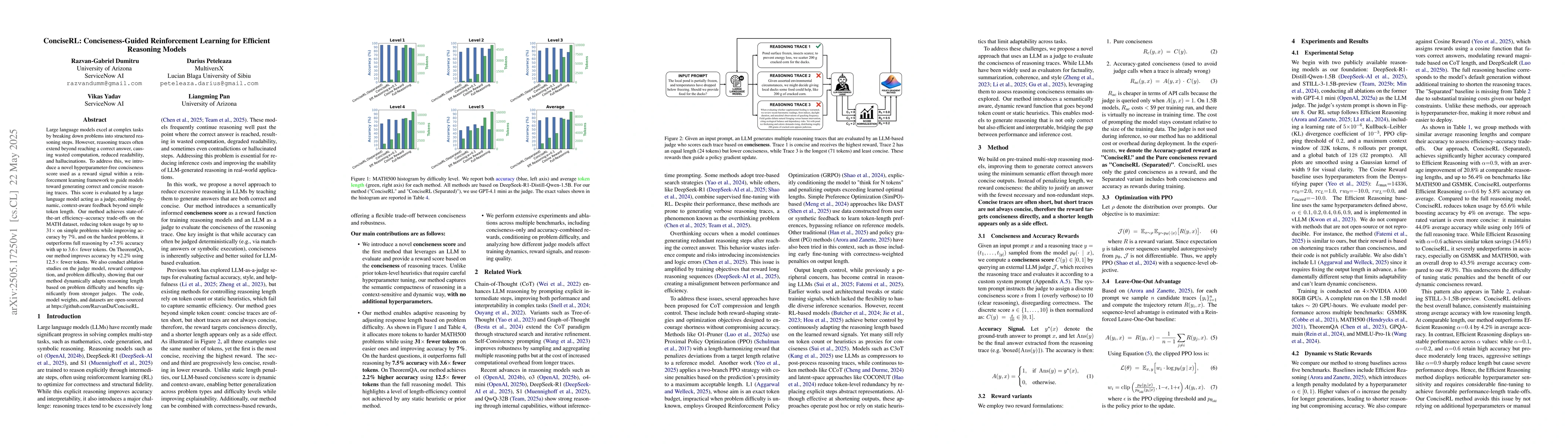 Thumbnail for ConciseRL: Conciseness-Guided Reinforcement Learning for Efficient
  Reasoning Models