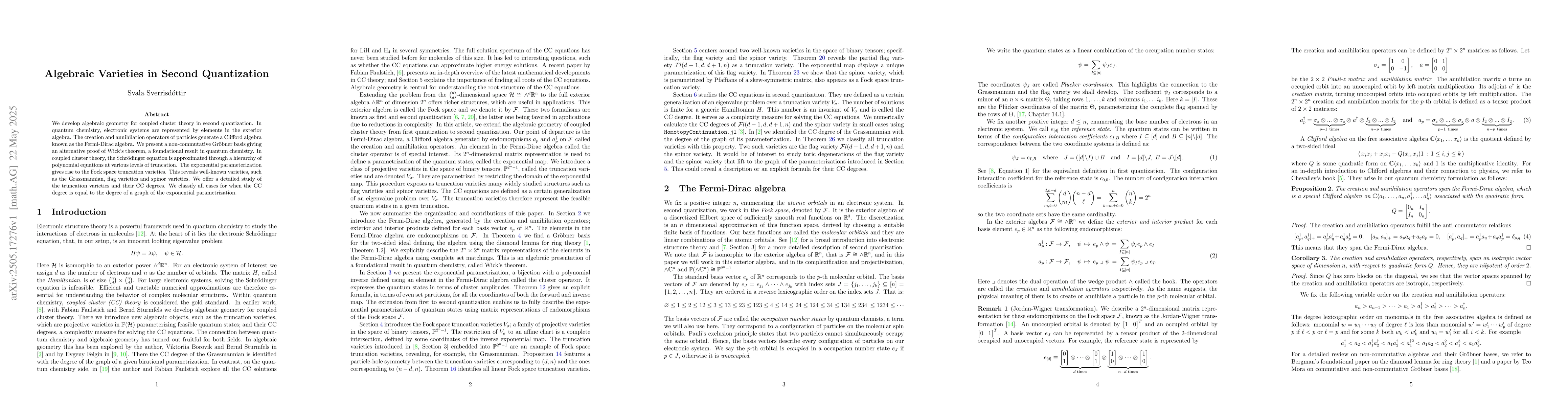 Thumbnail for Algebraic Varieties in Second Quantization